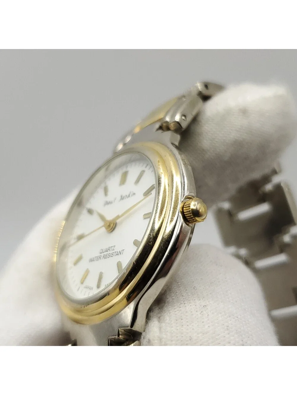 Paul Jardin Two-Tone White Dial Women 32mm Watch New Battery